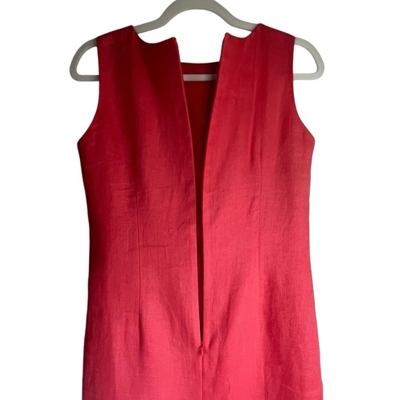 Talbots 100% Irish Linen Sheath Dress Fully Lined Coral Size 8 - Picture 6 of 11